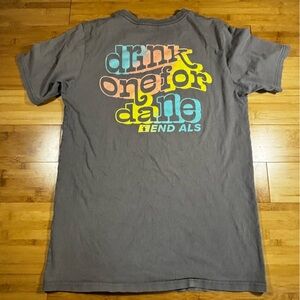 Dutch Bros Drink One for Dane End ALS Gray Graphic Tee Size Medium
